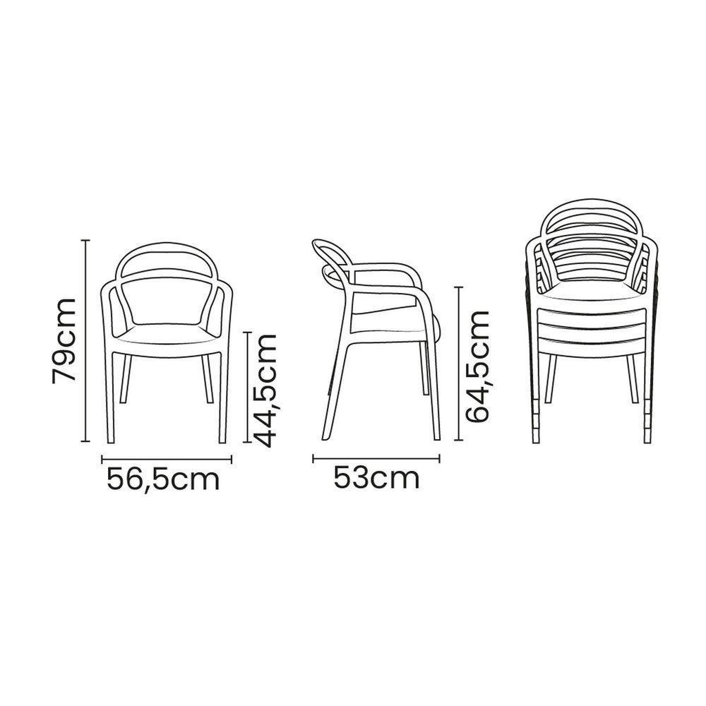 Cadeira Tramontina Sissi Vermelha Com Braços Em Polipropileno E Fibra De Vidro Tramontina - 4