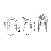 Cadeira Tramontina Sissi Vermelha Com Braços Em Polipropileno E Fibra De Vidro Tramontina