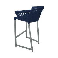 Kit 6 Banquetas Reis Em Corda Náutica E Base Em Alumínio Cinza Para área Gourmet Azul Marinho Azul - 5