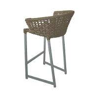 Kit 4 Banquetas Reis Em Corda Náutica E Base Em Alumínio Cinza Para área Gourmet Externa Rami Bege - 2