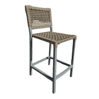 Conjunto Bistrô Champanheira Cinza Tampo Ripado E 2 Banquetas França Corda Náutica Rami - Cor: Bege - 3