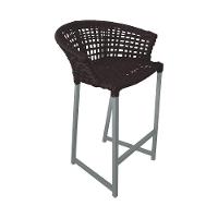 Kit 6 Banquetas Reis Em Corda Náutica E Base Em Alumínio Cinza Para área Gourmet Externa Marrom - 3