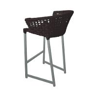 Kit 6 Banquetas Reis Em Corda Náutica E Base Em Alumínio Cinza Para área Gourmet Externa Marrom - 5