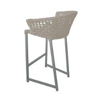 Kit 2 Banquetas Reis Em Corda Náutica E Base Em Alumínio Cinza Para área Gourmet Externa Areia Bege - 3