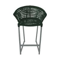 Conjunto Bistrô Champanheira Cinza Tampo Ripado E 2 Banquetas Reis Corda Náutica Verde Musgo Verde - 5