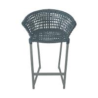 Kit 6 Banquetas Reis Em Corda Náutica E Base Em Alumínio Cinza Para área Gourmet Externa Cinza Cinza - 3