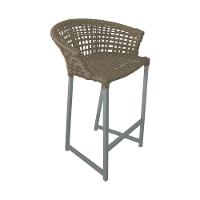 Kit 2 Banquetas Reis Em Corda Náutica E Base Em Alumínio Cinza Para área Gourmet Externa Rami Bege - 5