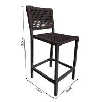 Conjunto Bistrô Champanheira Tampo Ripado E 2 Banquetas França Corda Náutica Marrom - Cor: Marrom - 2