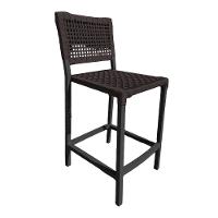 Conjunto Bistrô Champanheira Tampo Ripado E 2 Banquetas França Corda Náutica Marrom - Cor: Marrom - 3