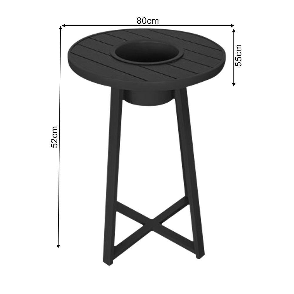 Conjunto Bistrô Champanheira Tampo Ripado E 2 Banquetas Reis Corda Náutica Rami - Cor: Bege - 3