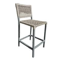 Kit 6 Banquetas França Em Corda Náutica E Base Em Alumínio Cinza Para área Gourmet Areia - Cor: Bege - 2