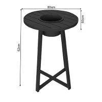 Conjunto Bistrô Champanheira Tampo Ripado E 2 Banquetas França Corda Náutica Azul Marinho Azul - 3