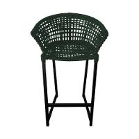 Conjunto Bistrô Champanheira Tampo Ripado E 2 Banquetas Reis Corda Náutica Verde Musgo - Cor: Verde - 10