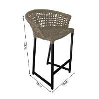 Banqueta Reis Em Corda Náutica E Base Em Alumínio Preta Para área Gourmet - Externa Rami - Cor: Bege - 2