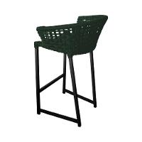Banqueta Reis Em Corda Náutica E Base Em Alumínio Preta Para área Gourmet Externa Verde Musgo Verde - 2