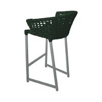 Kit 2 Banquetas Reis Em Corda Náutica E Base Em Alumínio Cinza Para área Gourmet Verde Musgo Verde - 3