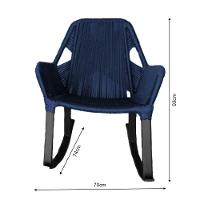 Cadeira De Balanço Athenas Corda Náutica Base Em Alumínio Preto-azul Marinho - Cor: Azul - 2