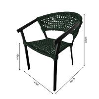 Cadeira Sofia Corda Náutica Base Em Alumínio Preto-verde Musgo - Cor: Verde - 2