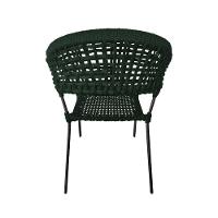 Cadeira Sofia Corda Náutica Base Em Alumínio Preto-verde Musgo - Cor: Verde - 4