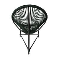 Cadeira Acapulco Corda Náutica Base Em Alumínio Preto-verde Musgo - Cor: Verde - 5