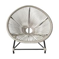 Kit 4 Cadeiras Acapulco Corda Náutica Base Em Alumínio Preto-areia - Cor: Bege