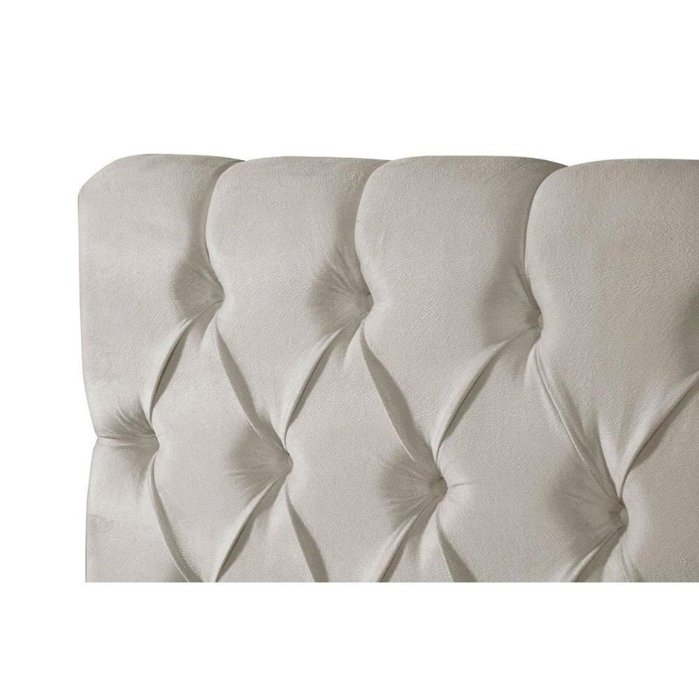 Cabeceira Cama Box Estofada Solteiro ProDormir Califórnia Suede Bege Claro - Probel - 3