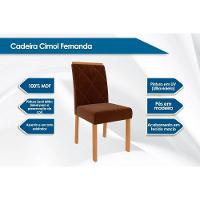Conjunto: Mesa Sala Jantar Adele c/ Tampo Madeirado 130cm + 4 Cadeiras Fernanda Madeira/OW/Joli - Cimol - 6
