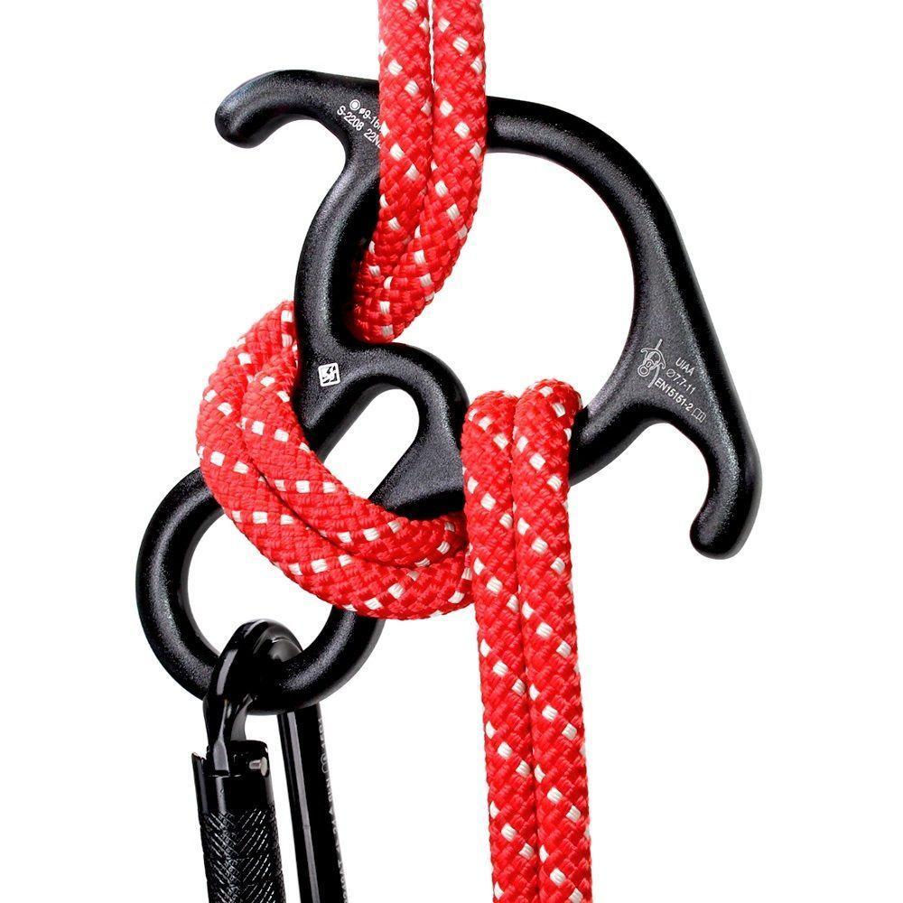 Freio Oito Usclimb Alumínio Com Orelha 40kn Uiaa Big Preto Fosco - 3