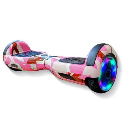 Hoverboard Infantil Skate Elétrico Led Rosa Camuflado