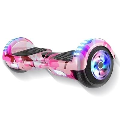 Hoverboard Infantil Skate Elétrico Led Rosa Camuflado