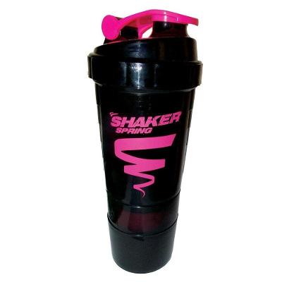 Coqueteleira 500ml 3 em 1 Preto com Rosa Shaker Spring