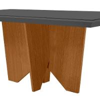 Mesa Para Sala De Jantar Evora 180cm Em Mdf E Vidro Grafite/ Imbuia/ Serig. Grafite