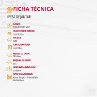 Mesa Sala De Jantar Carol 180cm Em Mdf E Vidro Com Canto Copo Off White/ Imbuia/ Serig. Off - 5