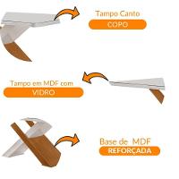 Mesa Sala De Jantar Carol 180cm Em Mdf E Vidro Com Canto Copo Off White/ Imbuia/ Serig. Off - 7