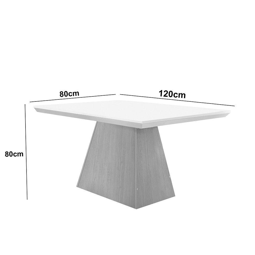 Mesa Sala De Jantar Aida 120cm Em Mdf E Vidro Com Canto Copo Off White/ Imbuia/ Serig. Off - 5