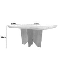 Mesa Sala De Jantar Evora 180cm Em Mdf E Vidro Com Canto Copo Off White/ Imbuia/ Serig. Off - 2