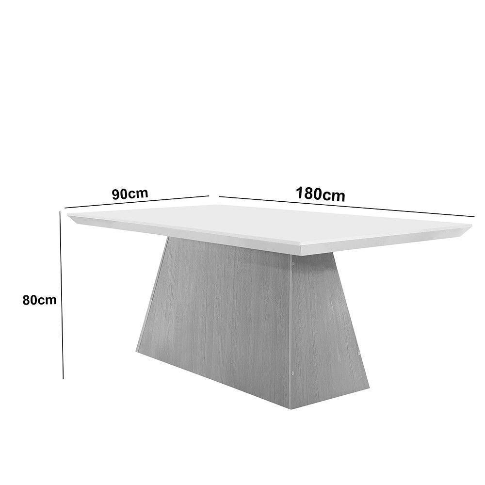 Mesa Para Sala De Jantar Aida 180cm Em Mdf E Vidro Off White/ Imbuia/ Serig. Off - 5