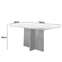 Mesa Sala De Jantar Olimpia 120cm Em Mdf E Vidro Com Canto Copo Grafite/ Imbuia/ Serig. Grafite - 2
