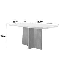 Mesa Para Sala De Jantar Olimpia 120cm Em Mdf E Vidro Canto Reto Off White/ Imbuia/ Serig. Off - 5
