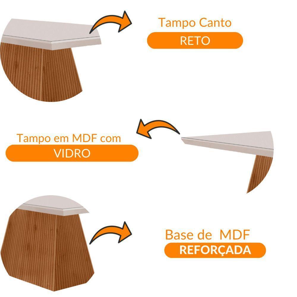 Mesa Para Sala De Jantar Aida 120cm Em Mdf E Vidro Off White/ Imb Rip/ Serig. Off - 4