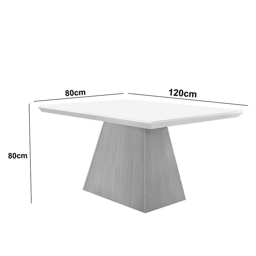 Mesa Para Sala De Jantar Aida 120cm Em Mdf E Vidro Off White/ Imb Rip/ Serig. Off - 5