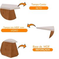 Mesa Para Sala De Jantar Aida 120cm Em Mdf E Vidro Off White/ Imb Rip/ Serig. Off