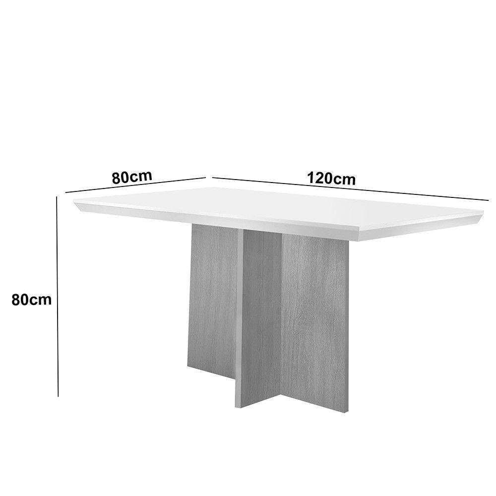 Mesa Sala De Jantar Olimpia 120cm Em Mdf E Vidro Com Canto Copo Grafite/ Imb Rip/ Serig. Grafite - 5