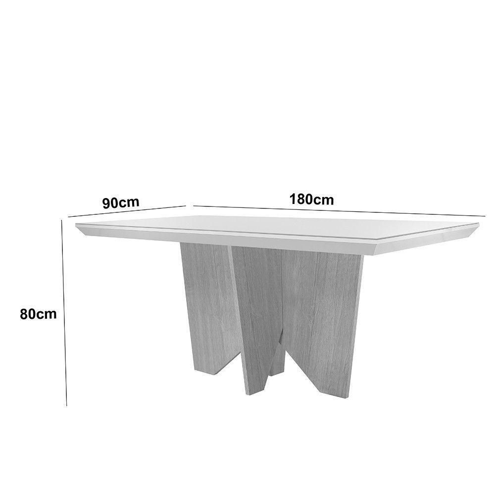 Mesa Sala De Jantar Evora 180cm Em Mdf E Vidro Com Canto Copo Grafite/ Imbuia/ Serig. Grafite - 5
