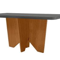 Mesa Sala De Jantar Evora 180cm Em Mdf E Vidro Com Canto Copo Grafite/ Imbuia/ Serig. Grafite - 5