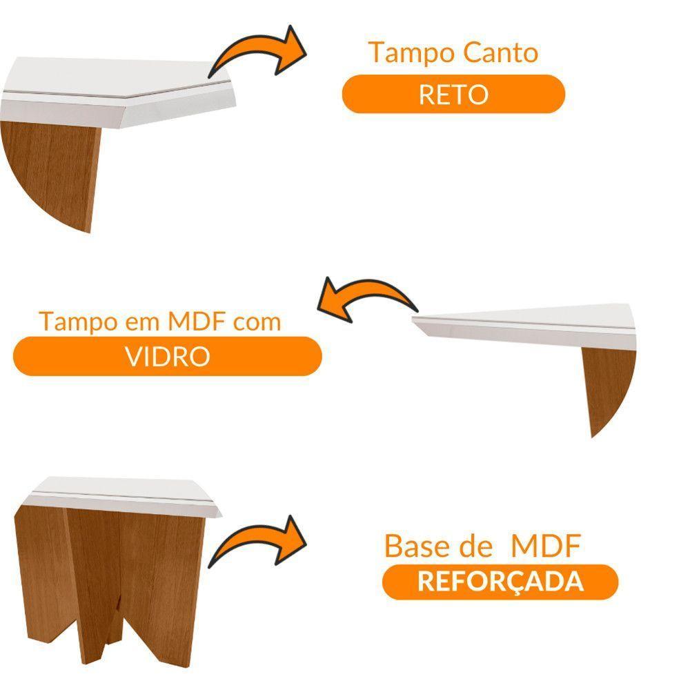 Mesa Para Sala De Jantar Evora 180cm Em Mdf E Vidro Off White/ Imbuia/ Serig. Off - 4