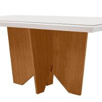 Mesa Para Sala De Jantar Evora 180cm Em Mdf E Vidro Off White/ Imbuia/ Serig. Off - 2