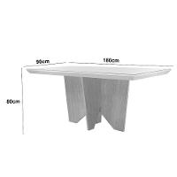 Mesa Para Sala De Jantar Evora 180cm Em Mdf E Vidro Off White/ Imbuia/ Serig. Off - 5