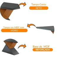 Mesa Aster 180 Cm Tampo Em Mdf E Vidro Com Canto Reto Grafite/ Imbuia/ Serig. Grafite - 6