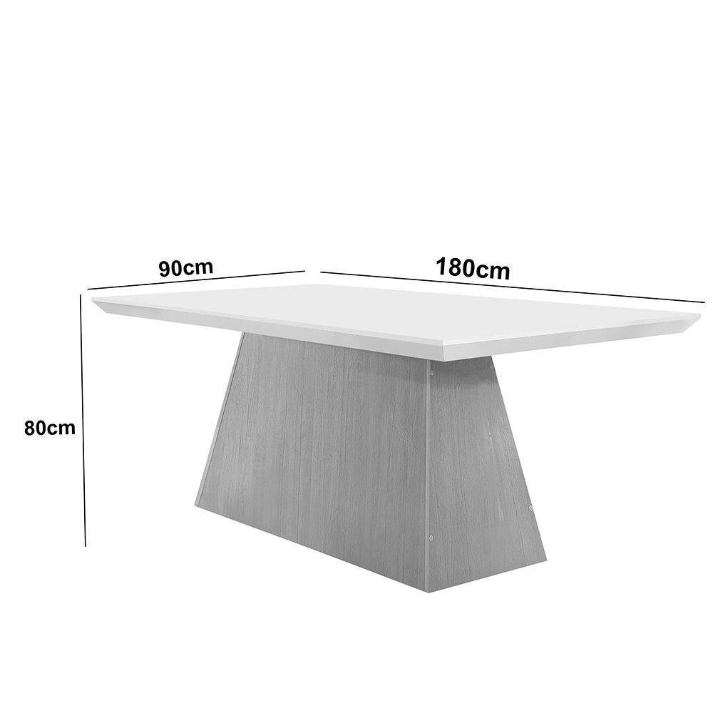 Mesa Sala De Jantar Aida 180cm Em Mdf E Vidro Com Canto Copo Off White/ Imb Rip/ Serig. Off - 5